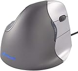Evoluent VM4R Vertical Mouse 4 Maus für Rechtshänder, Schwarz, Grau