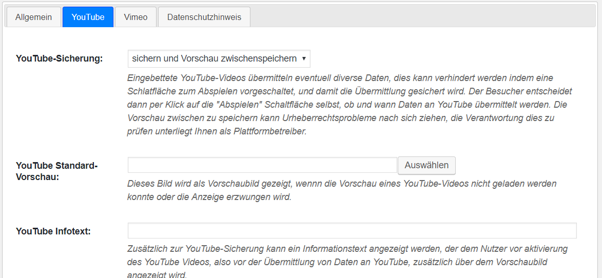 Youtube DSGVO einbinden