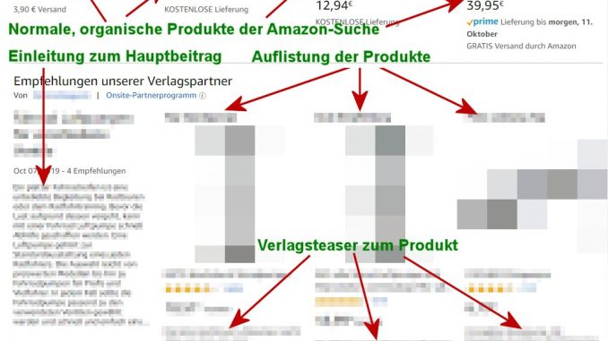 Onsite Content auf Amazon