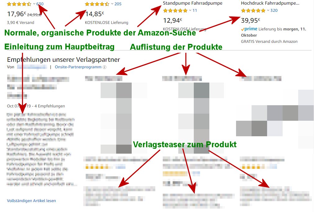 Onsite Content auf Amazon